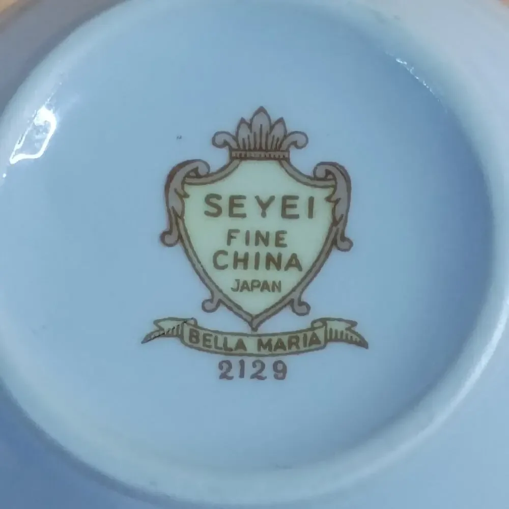 Vintage Seyei Bella Maria Fine China Creamer Pitcher 2129 Japan Platinum Trim